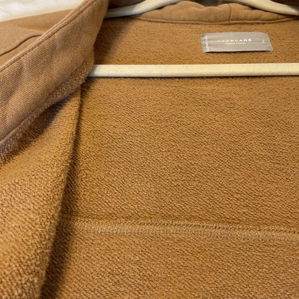 Everlane Brown Button-Front Cotton Sweatshirt Cardigan - Picture 4 of 6